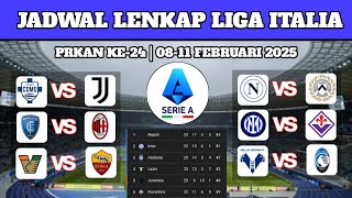 Jadwal Lengkap Serie-A Italia Pekan Ke-24 | 08-11FEBRUARI 2025 ,Update Terbaru