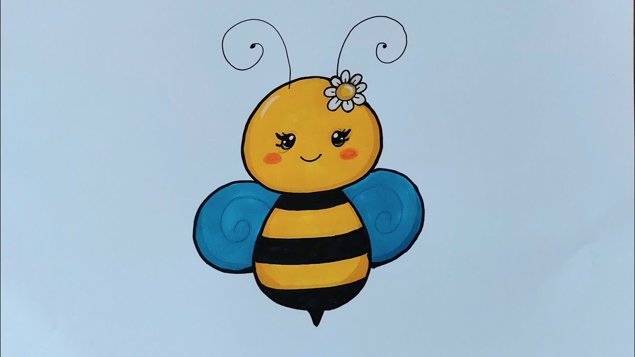 رسم نحلة كیوت، رسم نحلة ، كیف ترسم نحلة Drawing a cute bee, how to draw ...
