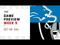 Detroit Lions vs Oakland Raiders Week 9 NFL Game Preview