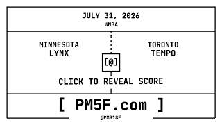 Environmental Minnesota Lynx [MIN] @ Toronto Tempo [TOR] | WNBA Final Box Score | JULY 31, 2026 Station Image