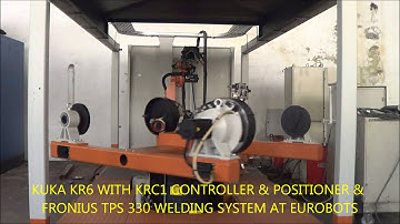 kuka kr6 with krc1 controller and positioner 9 axis and fronius tps 330 at eurobots