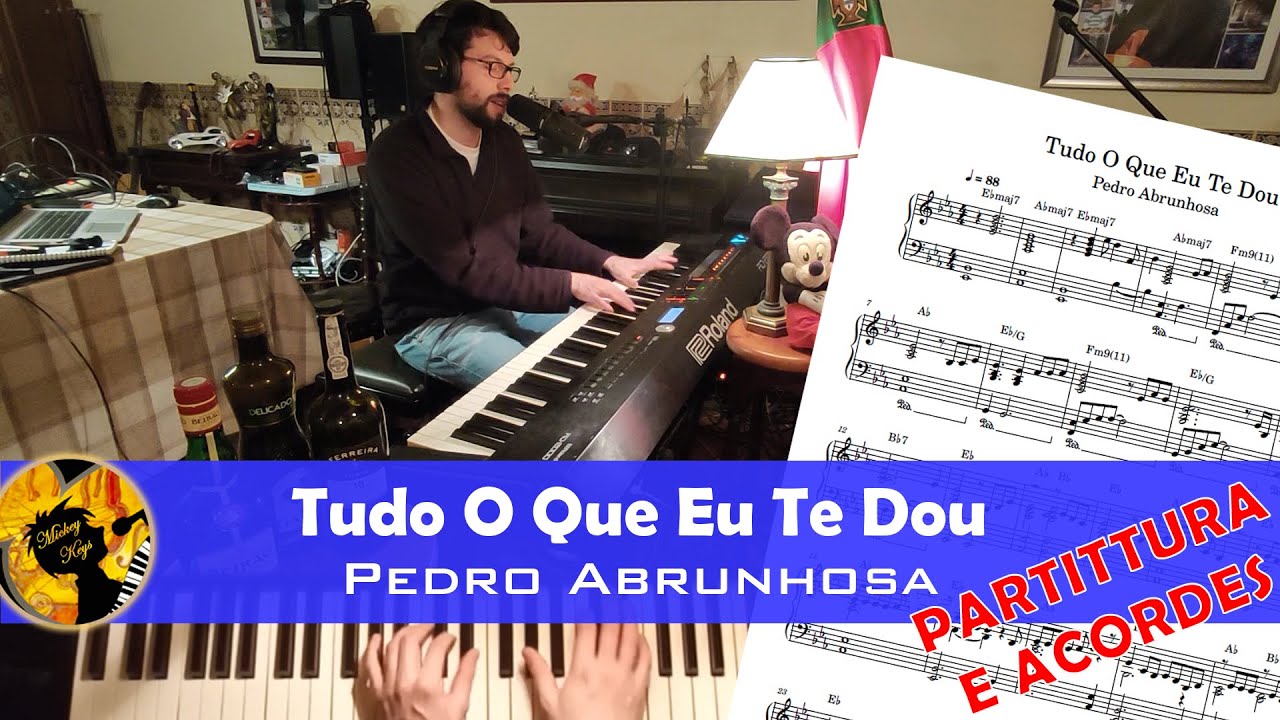 Pedro Abrunhosa - Tudo O Que Eu Te Dou - piano cover e tutorial