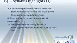 P4 Syllabus Highlights: ACCA P Papers - Which Options