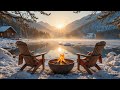 Quiet Winter Lake Morning ❄️🔥 Campfire Ambience for Deep Relaxation & Stress Relief