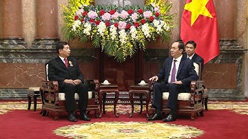 Chủ tịch nước Trần Đại Quang tiếp Chánh án Tòa án nhân dân tối cao Lào