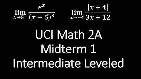 [UCI Math 2A] Intermediate Leveled Midterm 1 - 2014