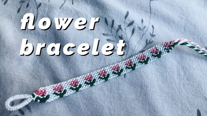 Beebeecraft Tutorials on how to make #threadbracelet with flower pattern.