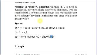 ACP UNIT 2    LECTURE 7    FUNCTION OF DYNAMIC MEMORY ALLOCATION