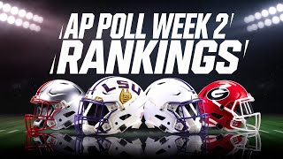 Week 2 College Football Top 25 AP Poll Rankings | Instant Reaction