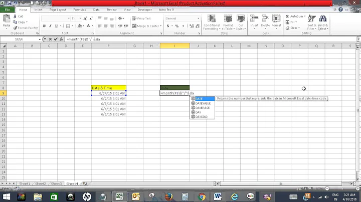 Convert date/time format cell to date only in Excel