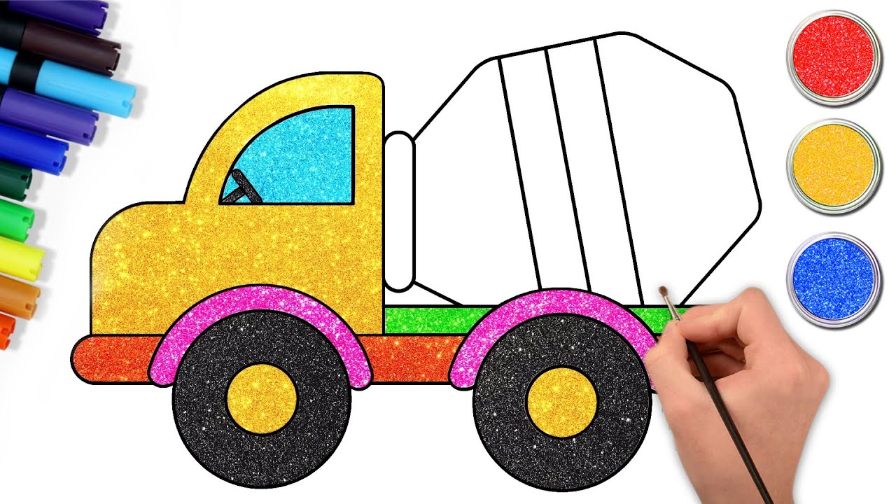 🚚 How To Draw A Mixer Truck🚜| Easy Step by Step Drawing For Kids by 