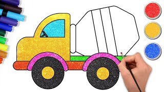 🚚 How To Draw A Mixer Truck🚜| Easy Step by Step Drawing For Kids by @ChikiDoodle