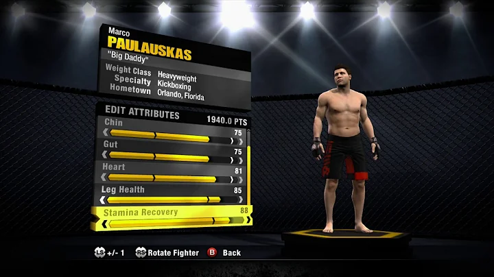 EA Sports MMA -  Create a Figher User Interface