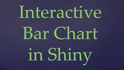 R Programming | Creating Interactive Bar Chart in Shiny | How to make shiny apps