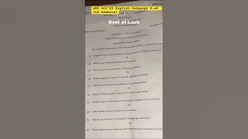 AKU B.Ed 3rd Semester Question Paper 2025 🔥 | Andhra Kesari University | English Pedagogy