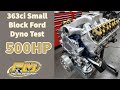 Pauls 500hp 363ci small block ford dyno testing at prestige motorsports