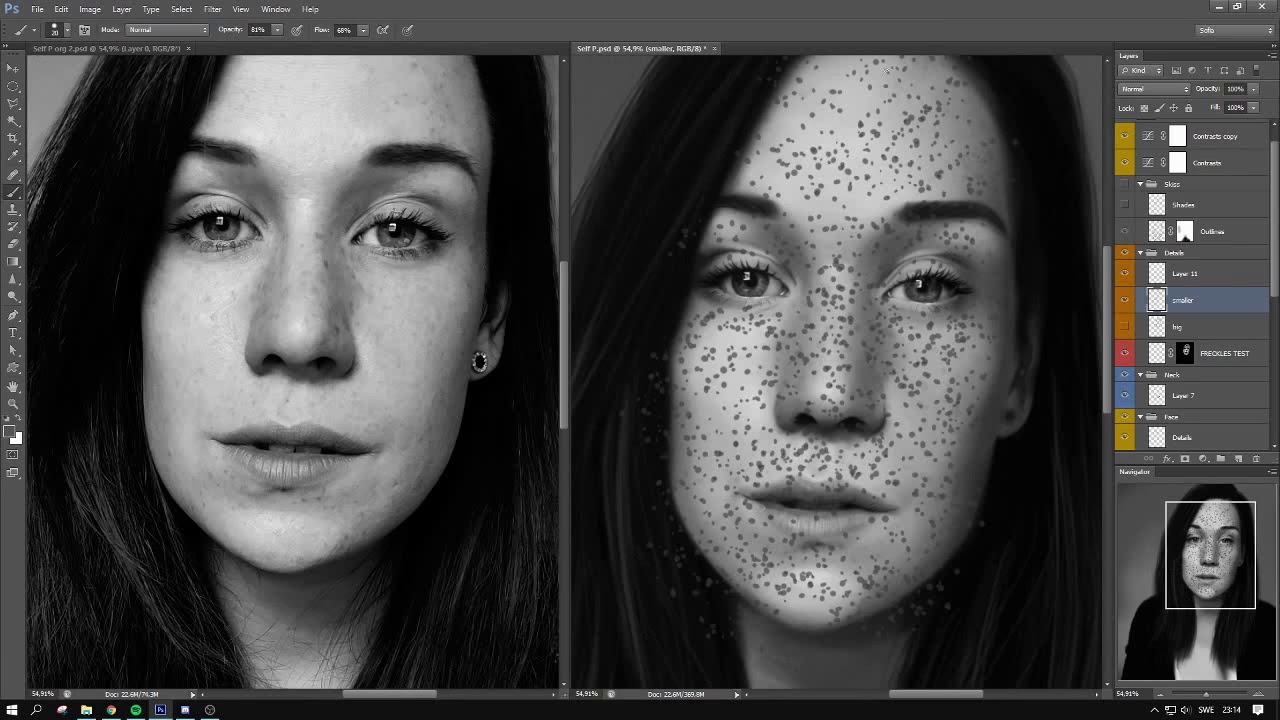 Digital painting / Freckles [ speedpaint ] - YouTube