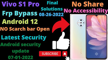 Vivo S1 pro (1907) Android 12 Frp Bypass New Method | S1 Pro Google Account Remove New Solution 2022