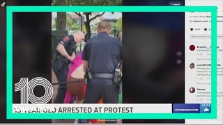 Lakeland Police arrest 13-year-old girl at abortion rights protest for using a megaphone