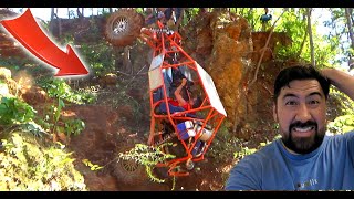 Crazy RZR tube chassis on portals flips straight over backwards