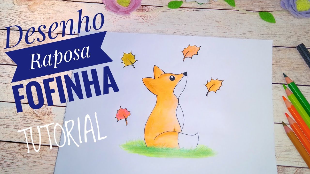 Como desenhar uma Raposa fofa Kawaii ❤ Desenhos Kawaii - Desenhos para  Desenhar 