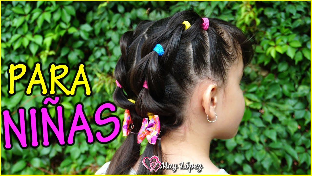 Hermosa trenza con ligas facil de hacer - May Lopez Youtuber