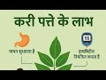 कड़ी पत्ते खाने का फायदा 🤔