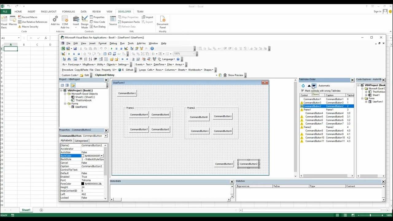 AutoHandling of UserForm Control TabIndex in Office VBA YouTube