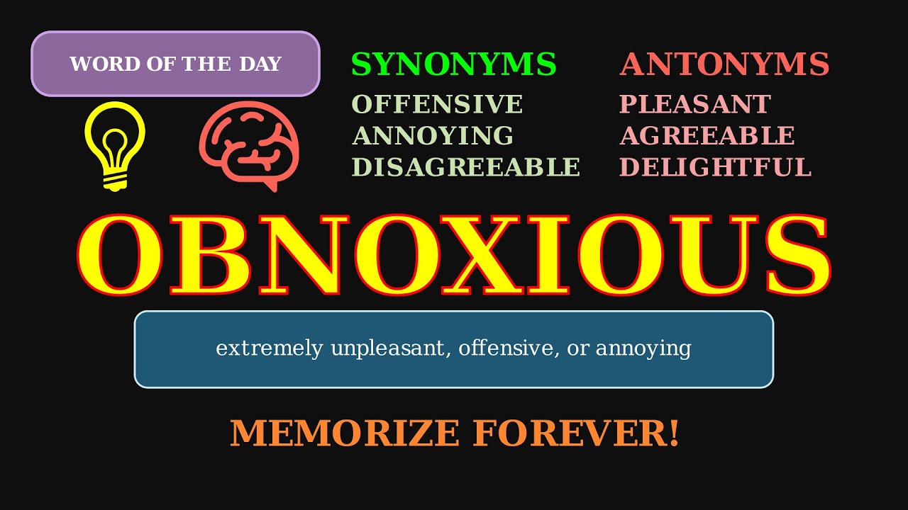Stop Saying "Annoying"! Use OBNOXIOUS Instead ✨ Vocabulary Upgrade