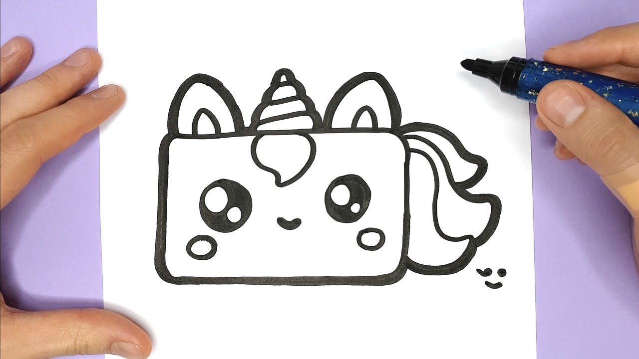 HOW TO DRAW A CUTE UNICORN BIRTHDAY CAKE - HAPPY DRAWINGS ...