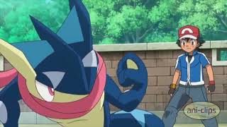 Ash's Greninja vs Alain's Mega Charizard X Second Match  Pokemon XY&Z