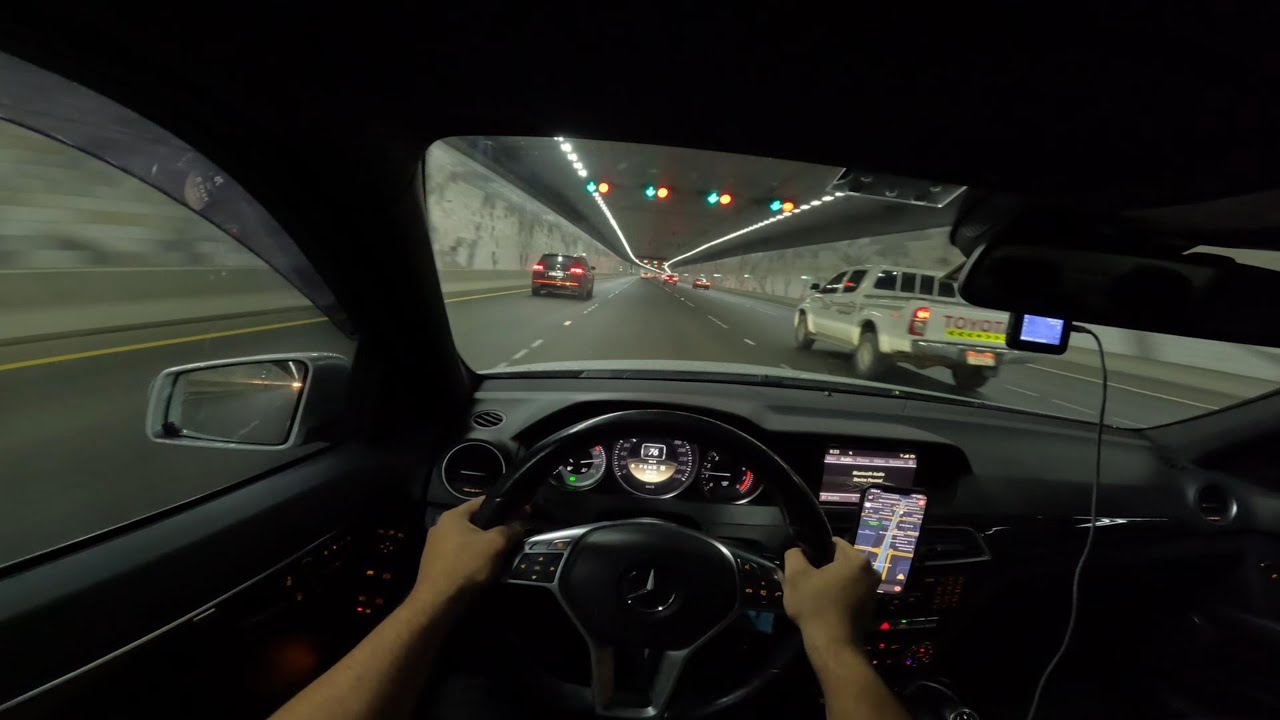 Abu Dhabi POV Night Drive 4K // 2012 Mercedes C Class