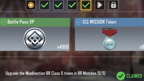 Call of Duty Mobile Upgrade the Misdirection BR Class 5 times in BR Matches Task Complete