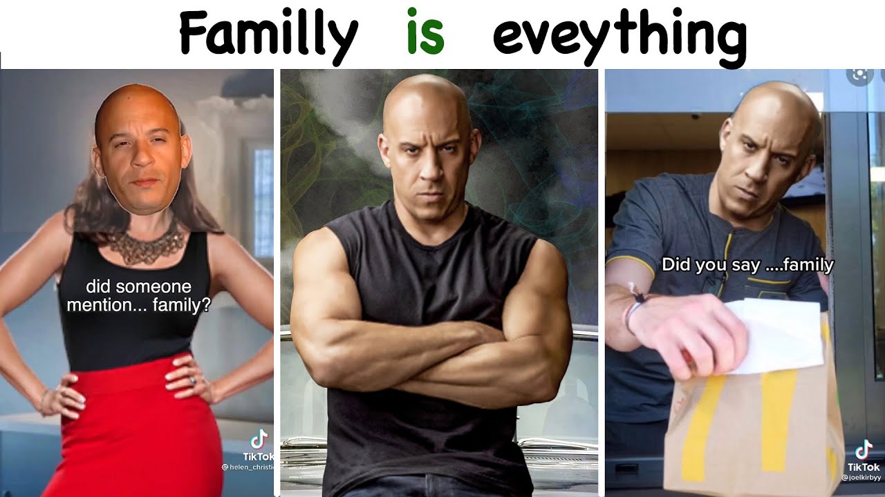 Family meme. Доминик Торетто Фэмили. Доминик Торетто семья. Доминик Торетто семья Мем. Вин дизель семья мемы.