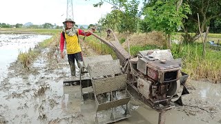 TRAKTOR SAWAH RODA JUMBO MEMBAJAK DI BAWAH JARINGAN SUTET