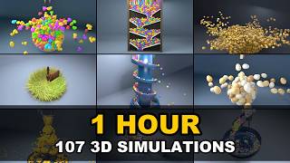 1 Hour of Satisfying 3D Physics Simulations Pure Satisfaction 【4K 60FPS】