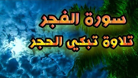 سورة الفجر تلاوة تبكي الحجر القارئ ياسر الدوسري