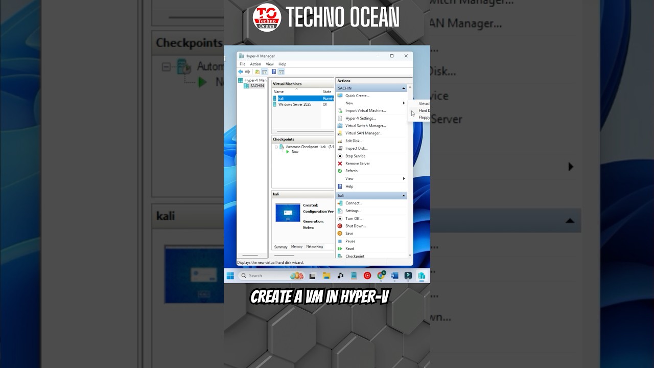How to create a virtual machine in Hyper V? #shorts #hypervisor