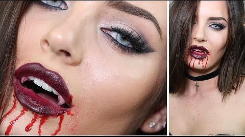 Easy Seductive Vampire with Bloody Mouth // Halloween Makeup Tutorial