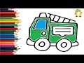 How to draw a truck. Coloring page/Drawing and painting for kids. Learn colors.