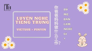 [Pinyin+Vietsub] Luyện nghe tiếng Trung HSK 1+ 2 | Học tiếng Trung |你爸爸妈妈做什么工作? #chinese  #hsk1