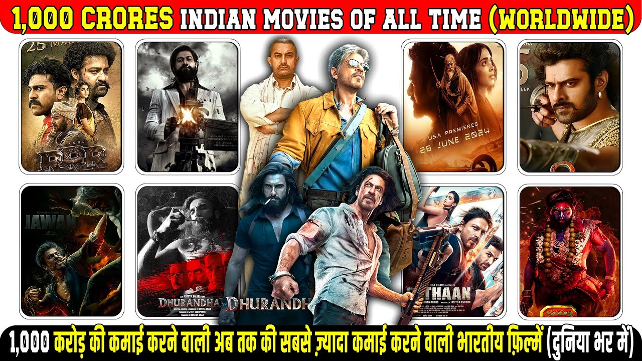 1,000 Crores Club Indian Movies of All Time 🌍 | Bollywood Highest Grossing Indian Films Worldwide