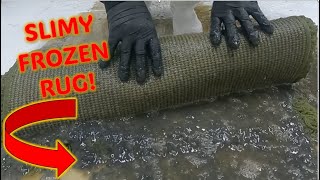 SLIMY FROZEN green rug DIRTY Thick Gunge | gooey mess Restored back to new | SATISFYING ASMR Carpet