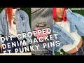 DIY CROP JEAN JACKET FT PUNKY PINS