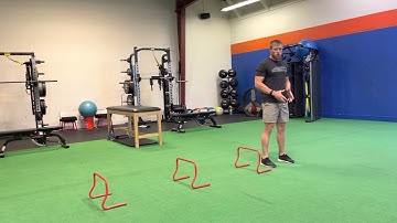Lateral Hurdle Jump Mini Bounce w/ Stick