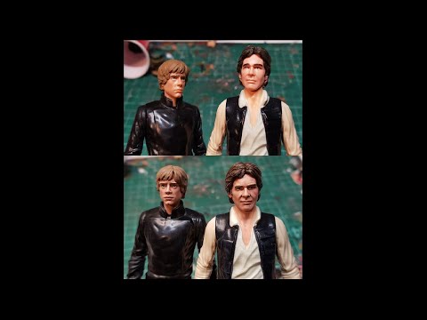 Repainting cheap Hasbro Star Wars figures: Luke and Han