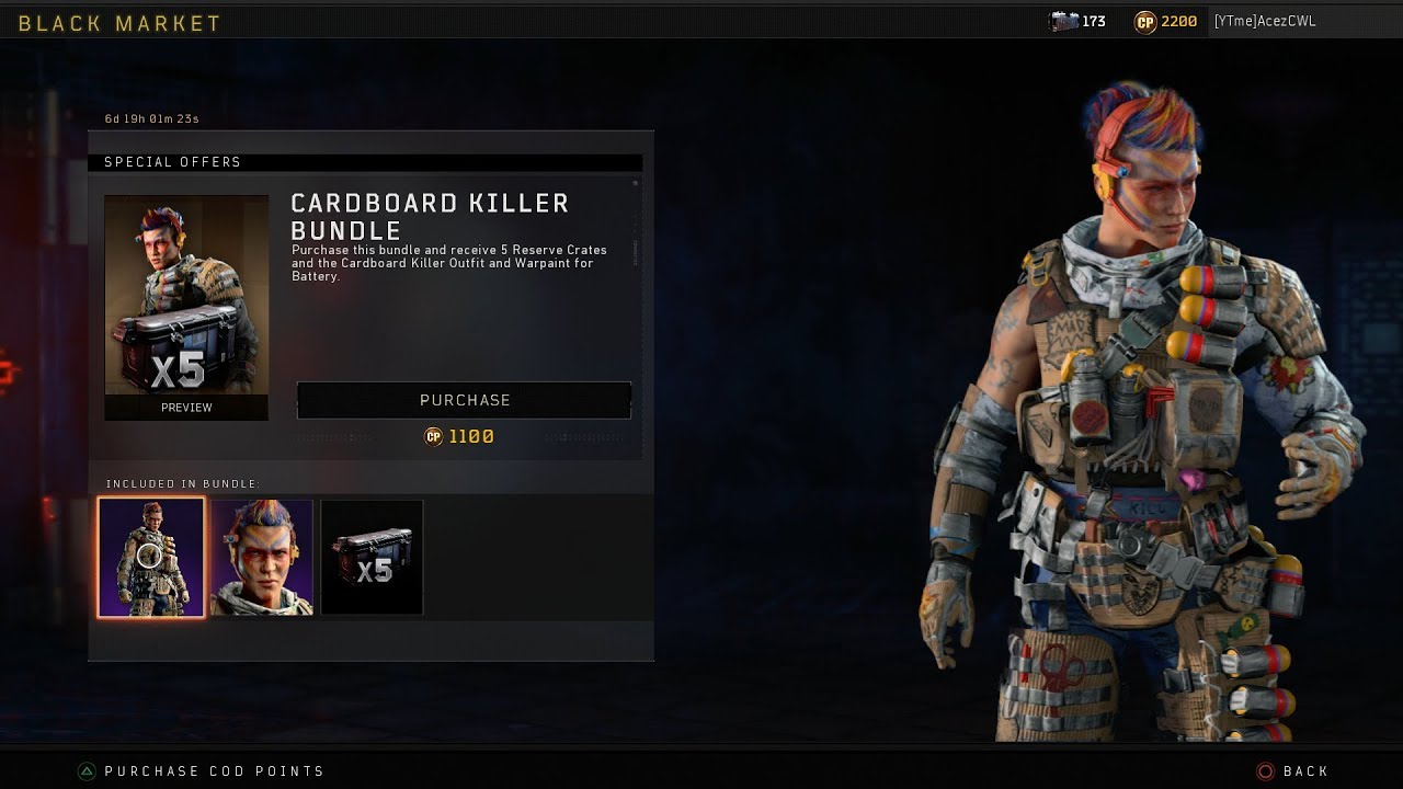 Black Ops 4 - NEW BATTERY OUTFIT BUNDLE! THE CARDBOARD KILLER!