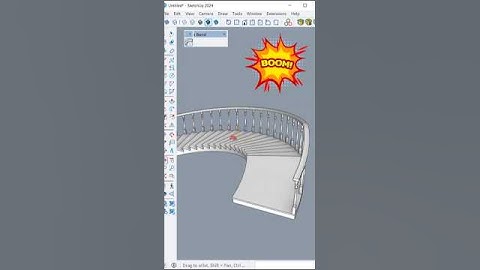 How to create a curved staircase Railing in SketchUp #shorts #architecture #stairs #staircase
