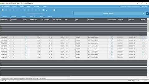 Infor CSI 10 - WIP Report |Dataview