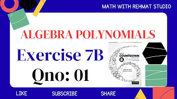 Algebra Polynomials | Exercise 7B (Q1) | Class 8th Math Oxford Book | Math With Rehmat Studio 